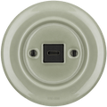 PORCELAIN WALL SOCKET GREY GREEN USB - C - DYKE & DEAN