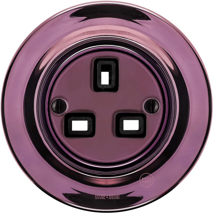 PORCELAIN WALL SOCKET PURPLE UK - DYKE & DEAN
