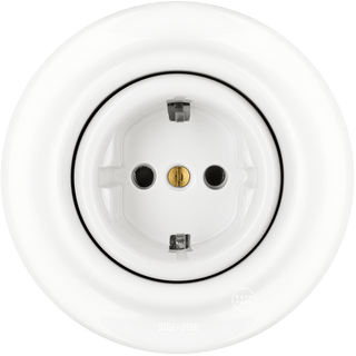 PORCELAIN WALL SOCKET WHITE SCHUKO - DYKE & DEAN