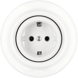 PORCELAIN WALL SOCKET WHITE SCHUKO - DYKE & DEAN