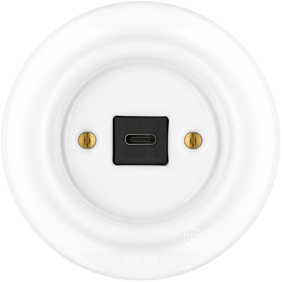 PORCELAIN WALL SOCKET WHITE USB - C - DYKE & DEAN