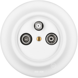 PORCELAIN WALL TV ANTENNA SOCKET MATT WHITE - DYKE & DEAN