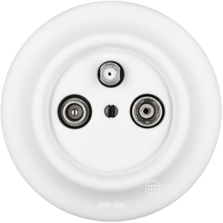 PORCELAIN WALL TV ANTENNA SOCKET MATT WHITE - DYKE & DEAN
