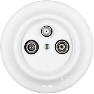 PORCELAIN WALL TV ANTENNA SOCKET MATT WHITE - DYKE & DEAN