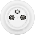 PORCELAIN WALL TV ANTENNA SOCKET MATT WHITE - DYKE & DEAN