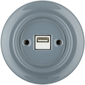 PORCELAIN WALL USB CHARGER ASH GREY - DYKE & DEAN