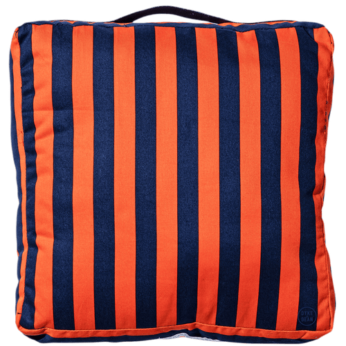 PORTABLE STRIPE BLOCK CUSHION NAVY ORANGE - DYKE & DEAN