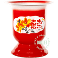 RED ENAMEL FLOWER VASE OUTLET - DYKE & DEAN