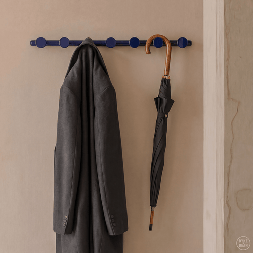 RETRO TUBE HALLWAY COAT RACK WITH 6 HOOKS BLUE - DYKE & DEAN