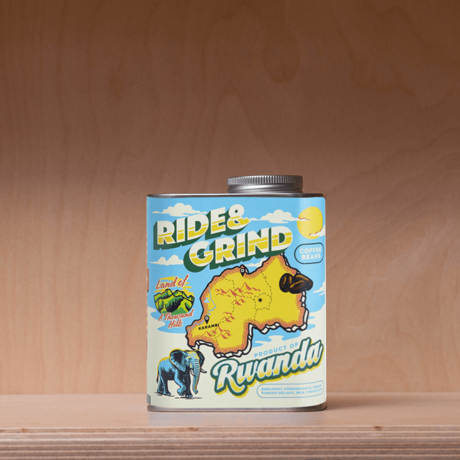 RIDE & GRIND RWANDA COFFEE BEANS TIN - DYKE & DEAN