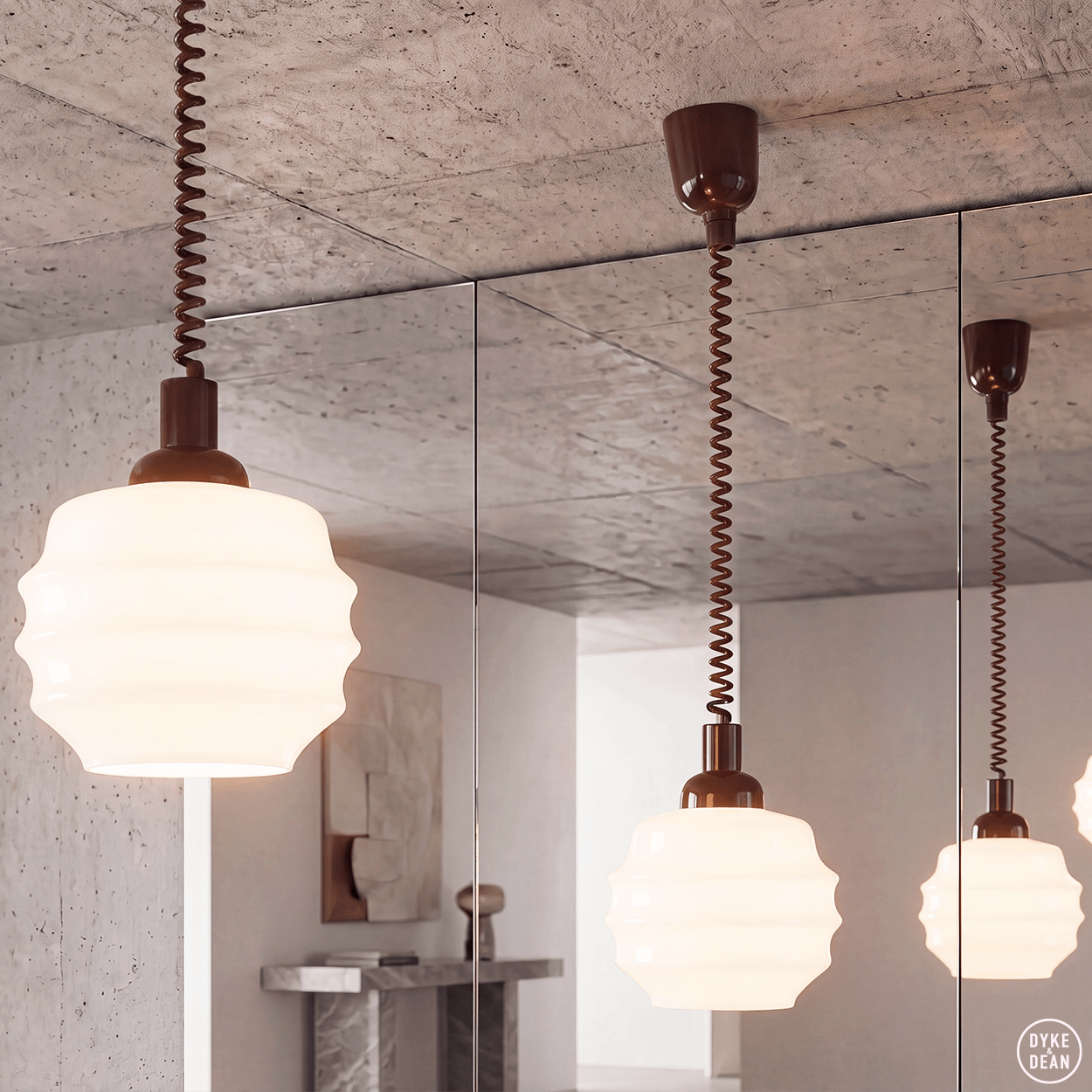 RIPPLE OPALINE RETRACTABLE CORD LIGHT SMALL - DYKE & DEAN