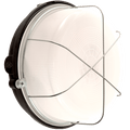 ROUND BULKHEAD BLACK DUROPLAST OPAL GLASS - DYKE & DEAN