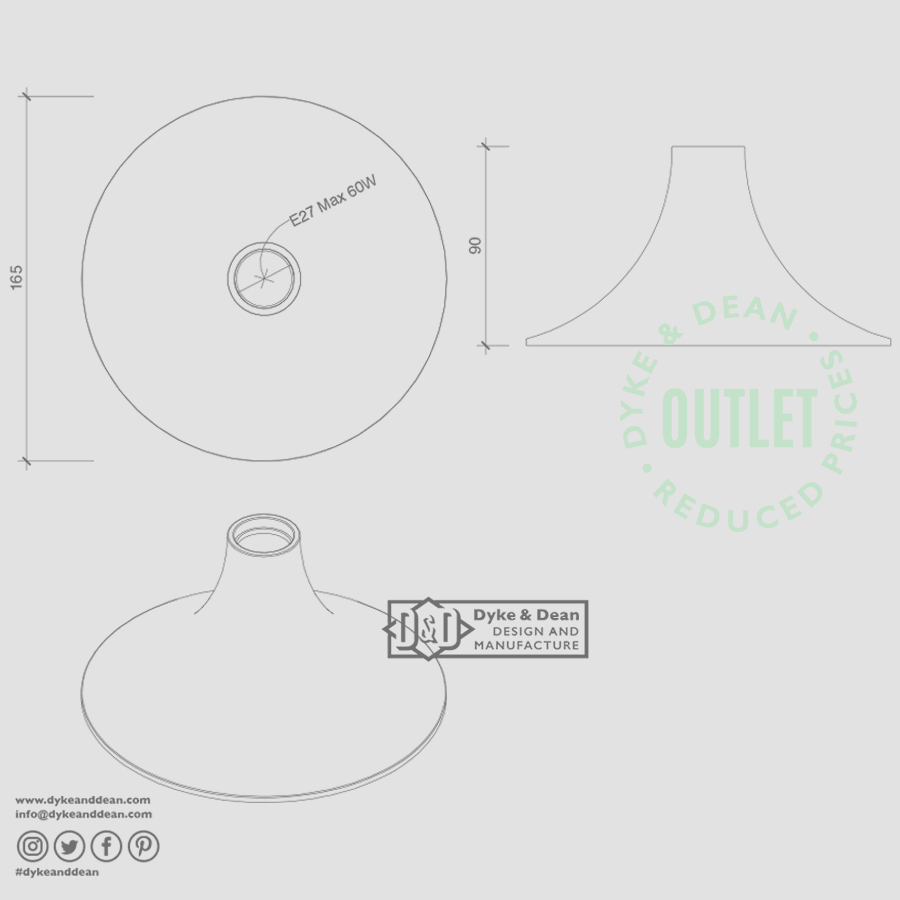 ROUND COPPER WALL FUNNEL LIGHT OUTLET - DYKE & DEAN