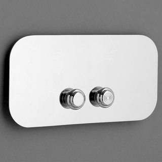 ROUND CORNERS TOILET FLUSH PLATE CHROME - DYKE & DEAN