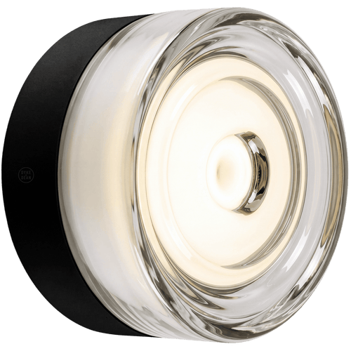 ROUND WATERPROOF BLACK WALL CEILING SCONCE CLEAR LIGHT - DYKE & DEAN