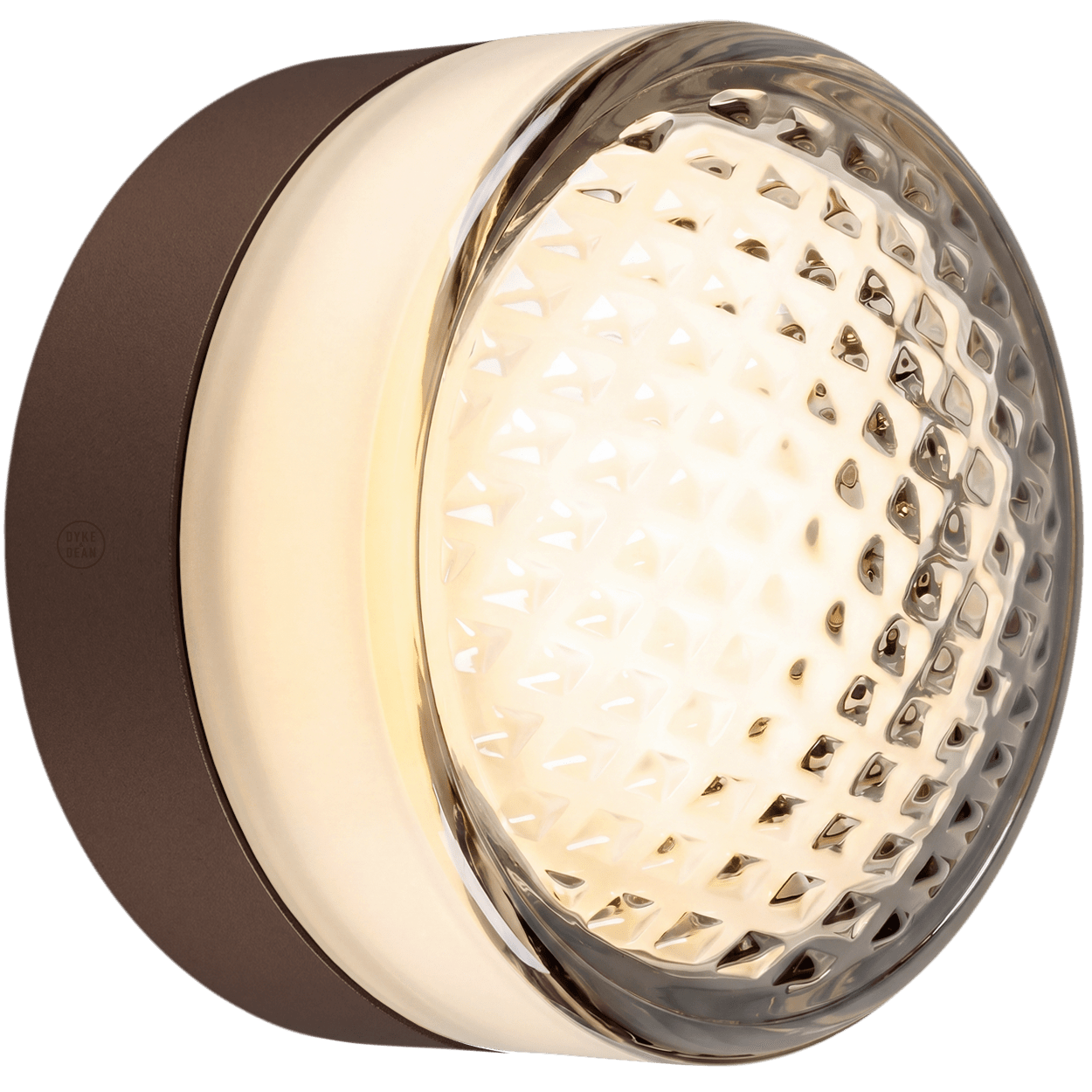 ROUND WATERPROOF BRONZE WALL CEILING SCONCE SMOKE LIGHT - DYKE & DEAN