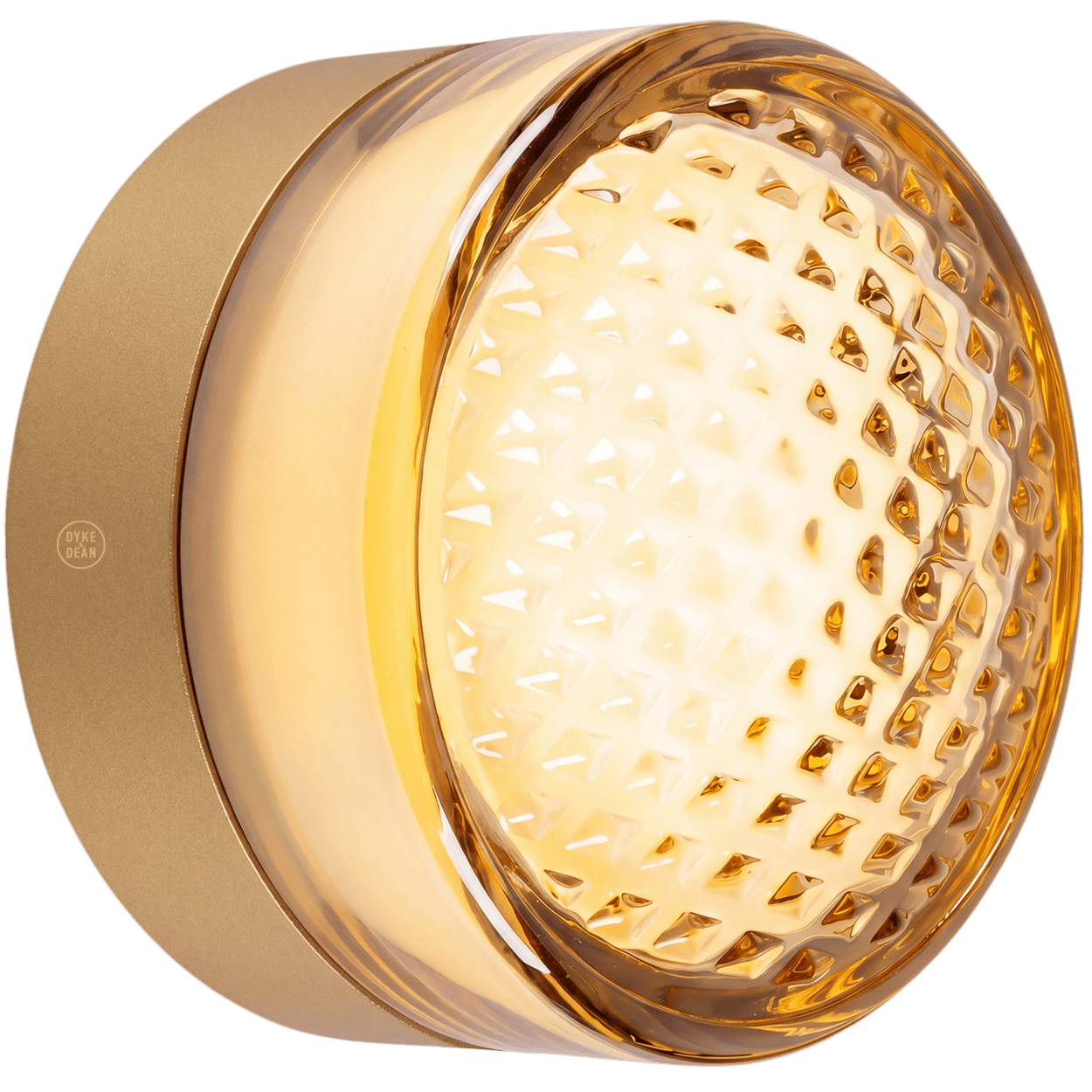 ROUND WATERPROOF GOLD WALL CEILING SCONCE AMBER LIGHT - DYKE & DEAN