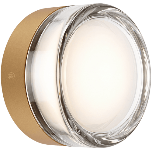 ROUND WATERPROOF GOLD WALL CEILING SCONCE CLEAR LIGHT - DYKE & DEAN