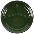 SET OF 2 GREEN ENAMEL DIVIDED CAMP PLATES - DYKE & DEAN