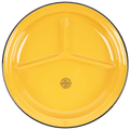 SET OF 2 YELLOW ENAMEL DIVIDED CAMP PLATES - DYKE & DEAN