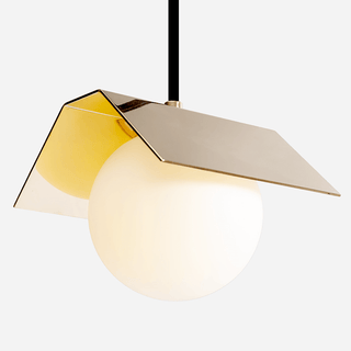 SHADED GLOBE PENDANT LIGHTS PLATED - DYKE & DEAN