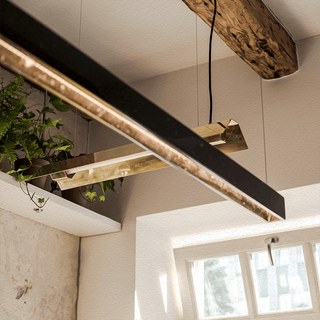 SHADED PENDANT STRIP LIGHTS PLATED - DYKE & DEAN