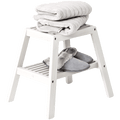 SLATTED BATH STOOL NATURAL OYSTER - DYKE & DEAN