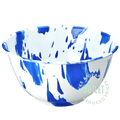 SLIPWARE ENAMEL BLUE WHITE SALAD BOWL OUTLET - DYKE & DEAN