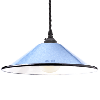 SMALL BLUE ENAMEL CONE SHADE - DYKE & DEAN