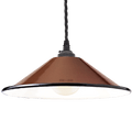 SMALL BROWN ENAMEL CONE SHADE - DYKE & DEAN