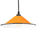 SMALL ORANGE ENAMEL CONE SHADE - DYKE & DEAN