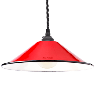 SMALL RED ENAMEL CONE SHADE - DYKE & DEAN