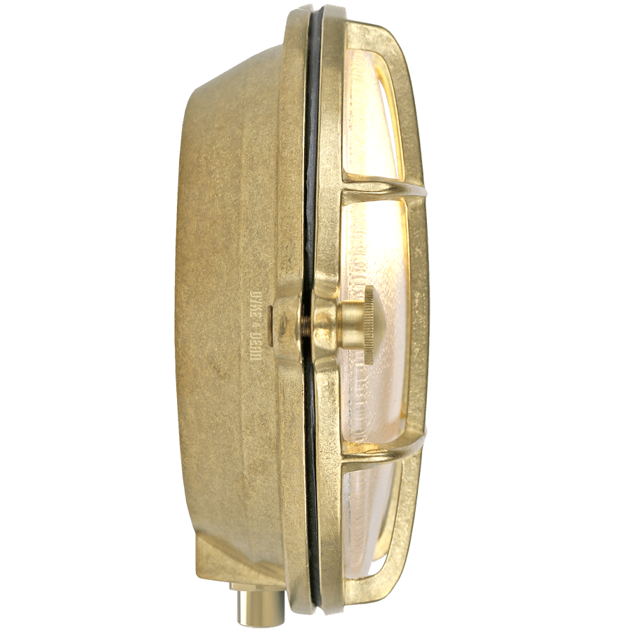 SMALL ROUND BRASS BULKHEAD LAMP - DYKE & DEAN