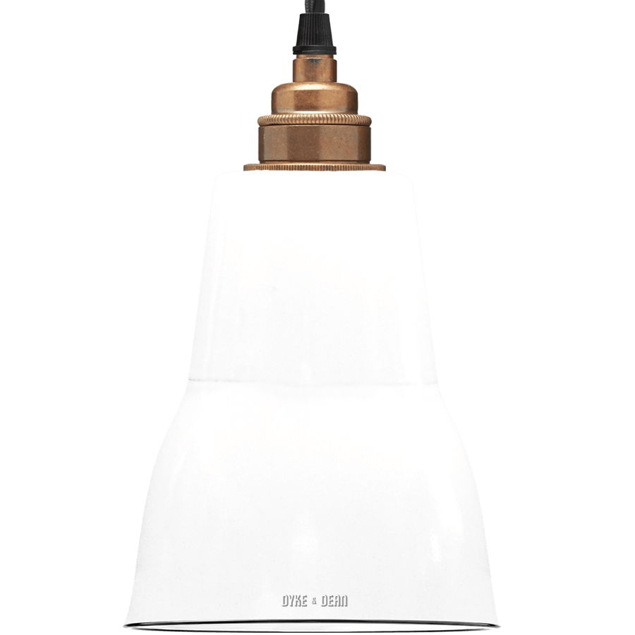 SMALL WHITE ENAMEL SHADE - DYKE & DEAN