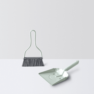 SMILEY METAL DUST PAN SET IVORY - DYKE & DEAN