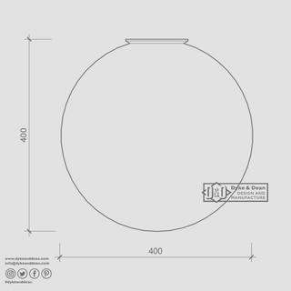 SPHERE LAMP BLACK BASE 400mm - DYKE & DEAN