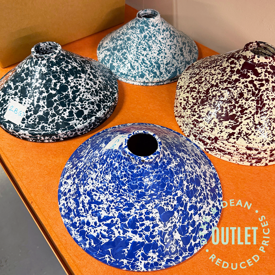 SPLATTERWARE CONE LIGHT SHADE GREEN OUTLET - DYKE & DEAN