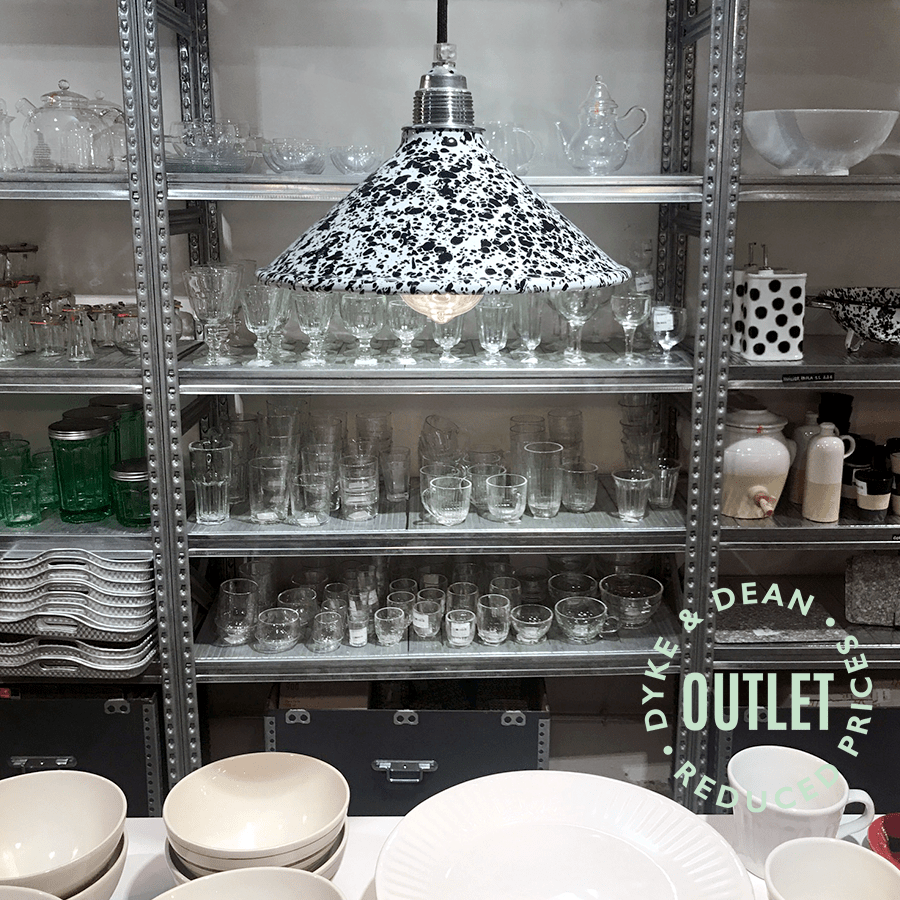 SPLATTERWARE CONE LIGHT SHADE TURQUOISE OUTLET - DYKE & DEAN