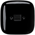 SQUARE PORCELAIN HDMI WALL SOCKET BLACK - DYKE & DEAN
