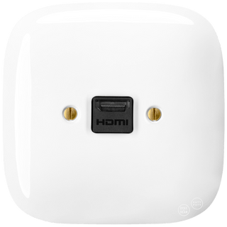 SQUARE PORCELAIN HDMI WALL SOCKET WHITE - DYKE & DEAN