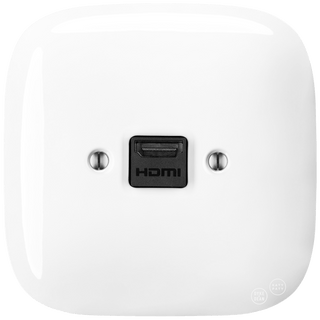 SQUARE PORCELAIN HDMI WALL SOCKET WHITE - DYKE & DEAN