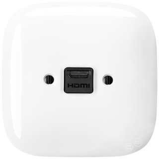 SQUARE PORCELAIN HDMI WALL SOCKET WHITE - DYKE & DEAN
