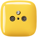 SQUARE PORCELAIN WALL SOCKET TV ANTENNA YELLOW - DYKE & DEAN