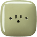 SQUARE PORCELAIN WALL SOCKET USA 15 AMP MOSS GREEN - DYKE & DEAN