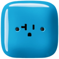 SQUARE PORCELAIN WALL SOCKET USA 20 AMP AZURE - DYKE & DEAN