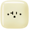 SQUARE PORCELAIN WALL SOCKET USA 20 AMP VANILLA - DYKE & DEAN