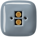 SQUARE PORCELAIN WALL SPEAKER SOCKET ASH GREY - DYKE & DEAN