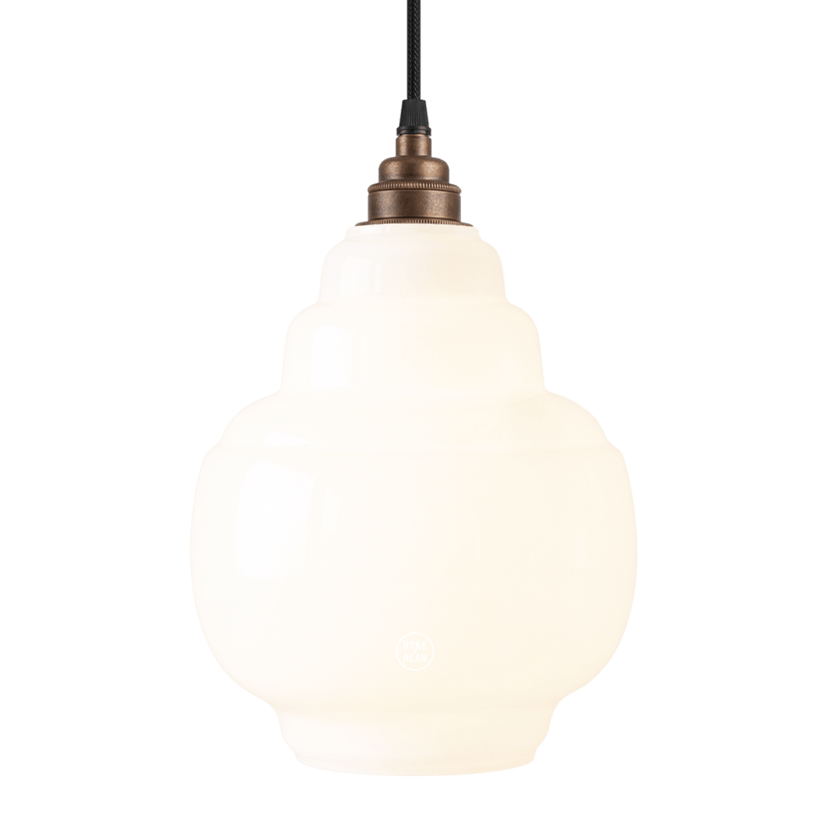 Stepped opal glass pendant shade - DYKE & DEAN