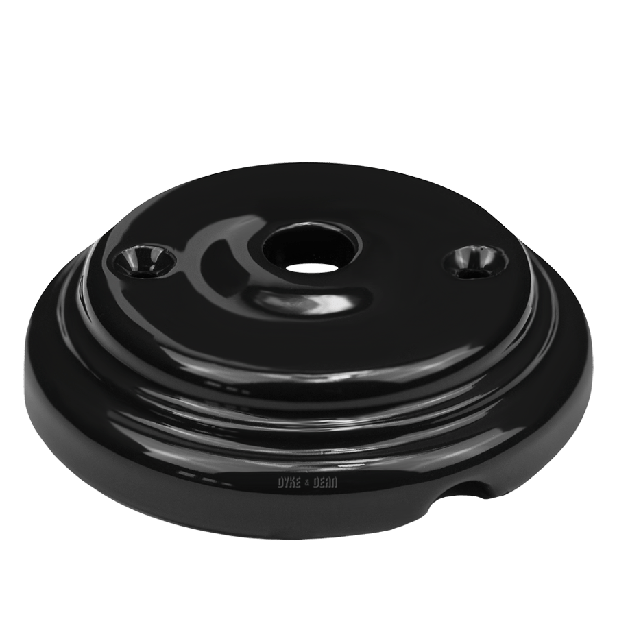 STEPPED SMALL BLACK CERAMIC CEILING ROSE - DYKE & DEAN