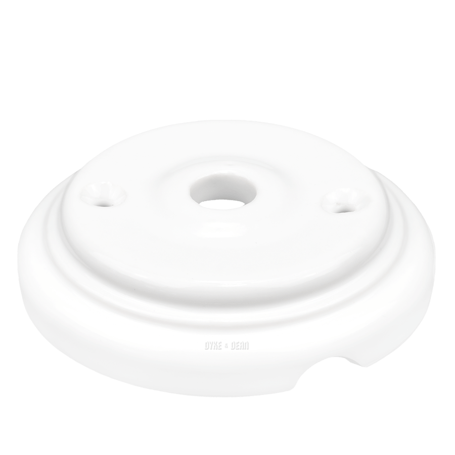 STEPPED WHITE SMALL CERAMIC CEILING ROSE - DYKE & DEAN